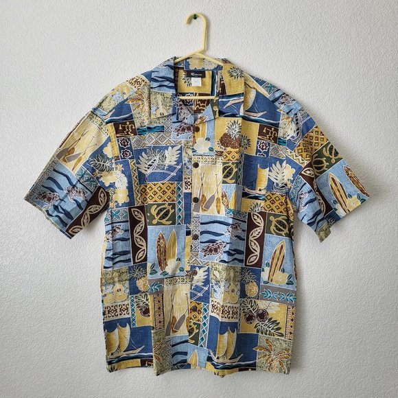 Men's Reebesse Hawaiian Aloha Tropical Print Button Down Short Sleeves Shirt - Picture 5 of 6
